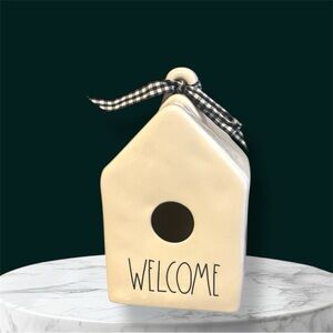 Rae Dunn Magenta Farm house Birdhouse Welcome Sign
